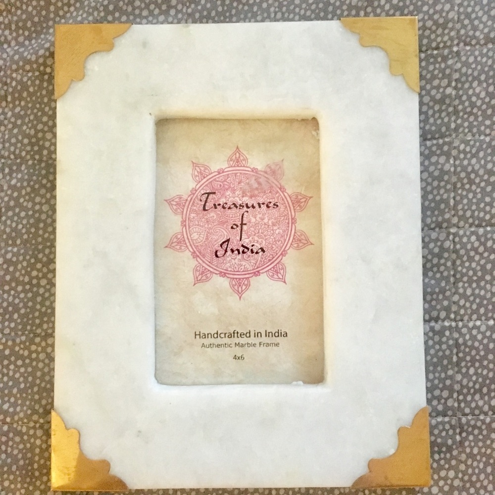 Handcrafted marble picture frame